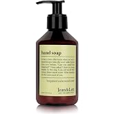 Jean & Len Hand Soap Bergamot & Cedarwood, gently cleanses stressed hands, suitable for daily use, liquid soap in pump dispen