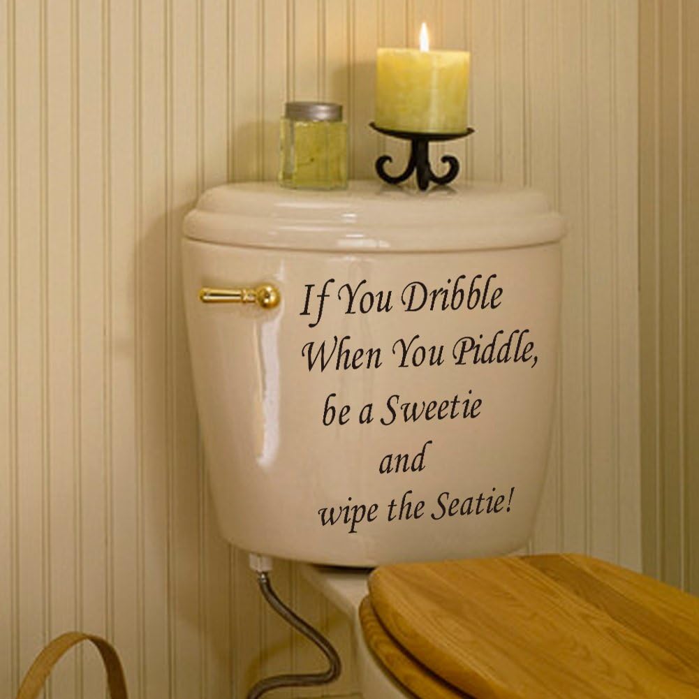 MCHSHOP(TM) If You Dribble When You Piddle,Be a Sweetie and wipe the Seatie DIY Removable Washroom Bathroom Art Vinyl Quote Kitchen Wall Sticker Decal Mural Home Room
