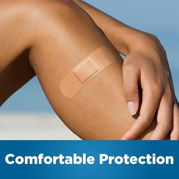 AMAZON BASIC CARE FLEXIBLE FABRIC ADHESIVE BANDAGES, FIRST AID AND WOUND CARE SUPPLIES, ASSORTED SIZES, 100 COUNT