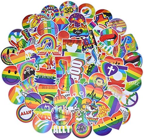 Stickers Pack Cool, 100 Pcs Bright Technicolor Rainbow Waterproof Stickers, for Laptop, Luggage, Water Bottles, Car, Skateboard, Motorcycle, Bicycle Decal Graffiti Patches (Stickers - 7)