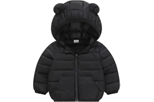 bebeone Toddler Winter Coats Puffer Padded Jacket Baby Boys Girls Bear Hoods Down Jacket Light Weight Infant Outerwear