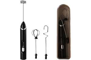 Pack of 1 Rechargeable Rechargeable Electric Frother Highlighting 3 Exchangeable Executives and Carrying Case for Kitchen ABS