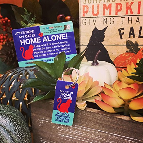 My CAT Is HOME ALONE Pet Alert Emergency ICE ID Plastic Wallet Card and Keytag (Qty. 1) - Thumbnail 6