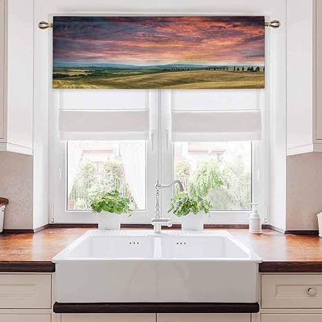 Ahuimin cenefa de cortina de luz de la Toscana, árboles de ciprés