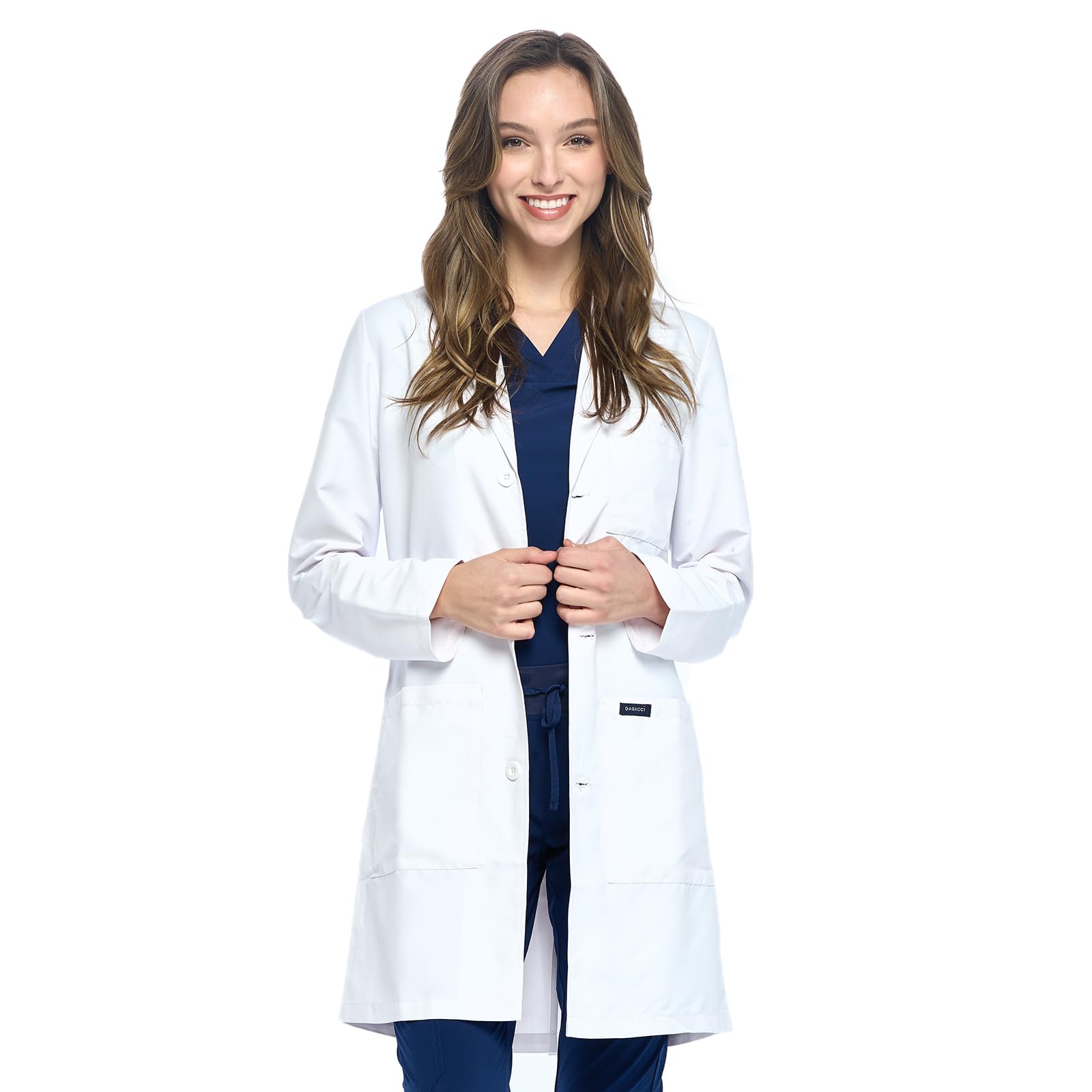Photo 1 of Dagacci Medical Uniform 35" Unisex Lab Coat White XS to 2XL (2XL)