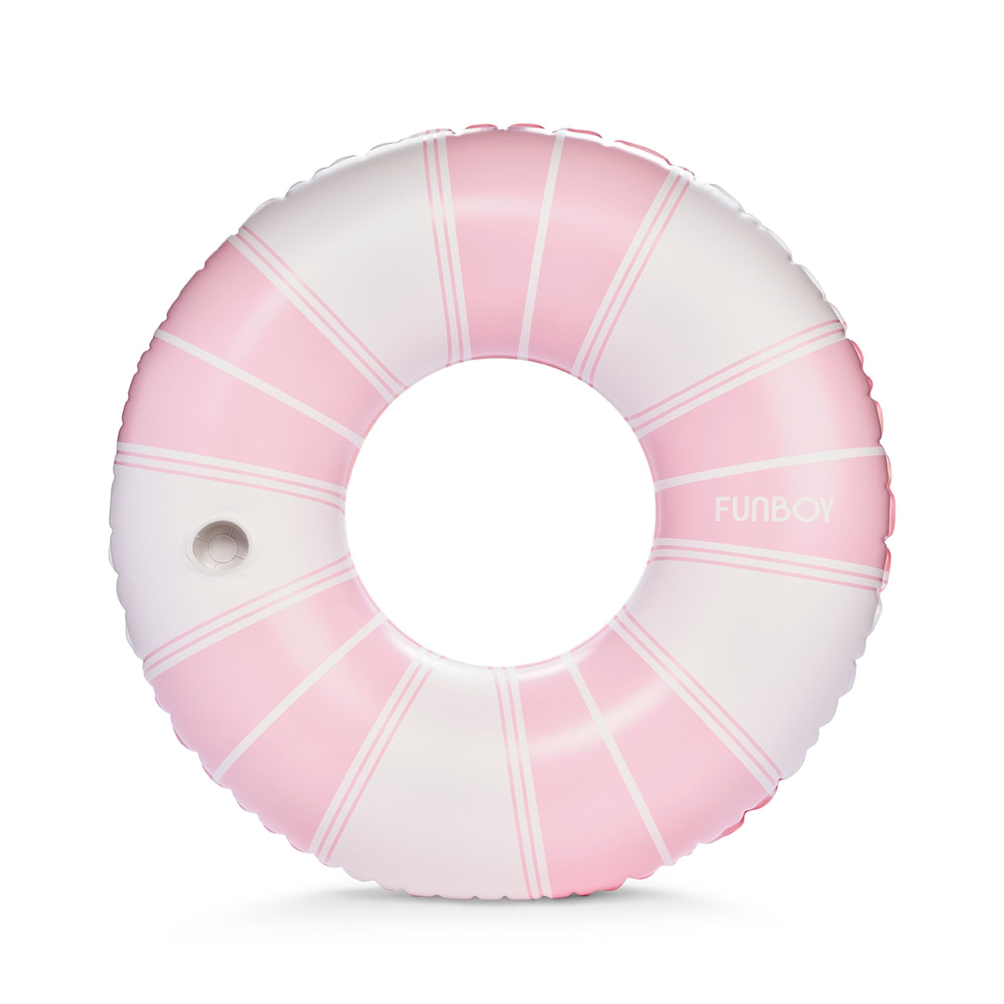 Photo 1 of FUNBOY Giant Vintage Pink Stripe Inflatable Pool Float with Cup Holder 48" Pool Float for Adults Inner Tube Pool Toys Swim Rings Swimming Pool Accessories & Pool Lounger Float for Pool Party & Summer