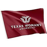 Desert Cactus Texas Woman's University TWU Flag - 3 x 5 Feet Pioneers Banner, Indoor/Outdoor Durable Fabric, 100% Polyester Design (Style 1)