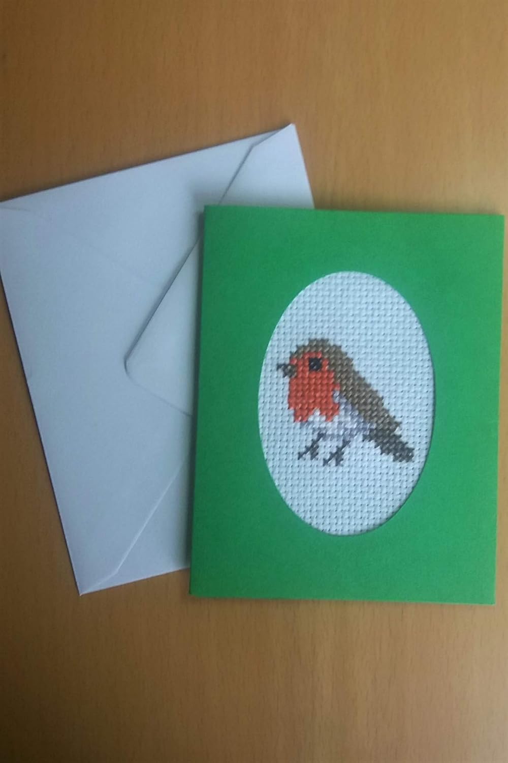 Robin Cross Stitch Christmas Card Kit Beginners Counted Cross Stitch