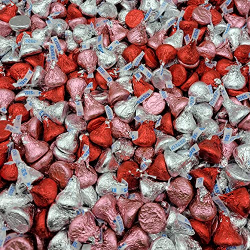 Hershey's Valentine's Day Kisses Milk Chocolate Candy Pink, Red and