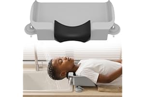GrayLifewit Hair Washing Station for Kids, Neck Support Shampoo Bowl for Kitchen Sink or Bathtub at Home, Portable Hair Wash 