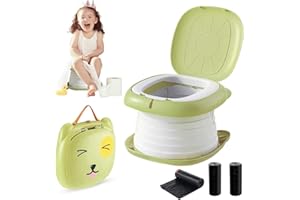 YZNLIFE Travel Potty for Toddler Portable Foldable Potty Training Toilet for Boys Girls Baby Kids Children Indoor Outdoor,Green