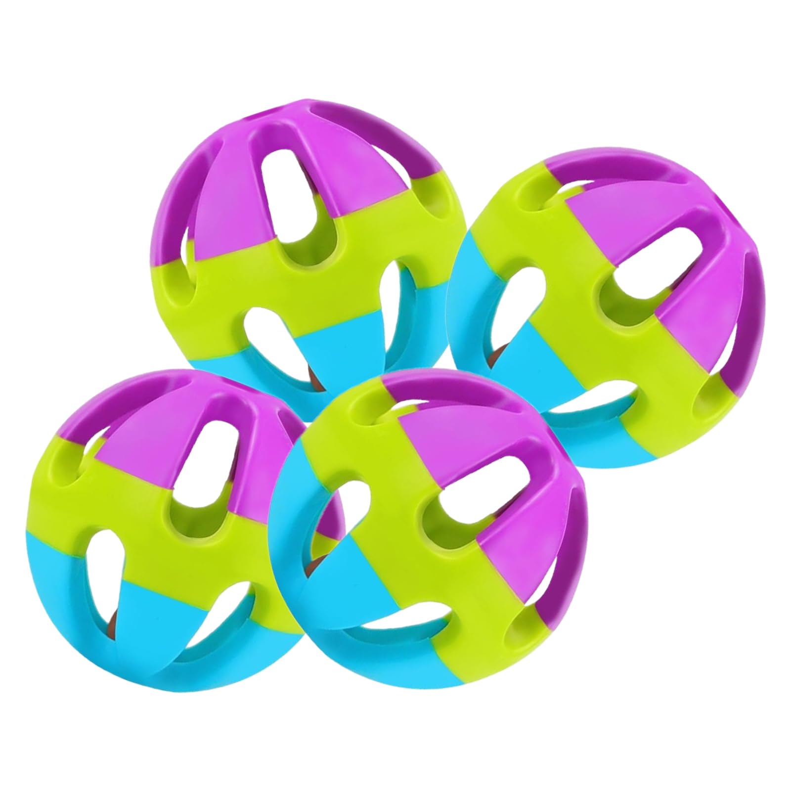 YanHLQJY 4 Pack Cat & Parrot Toys - Colorful Bird Balls with Bell for Small Pets