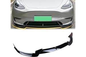 DOLKSN Front Bumper Lip Front Splitter Spoiler Front Wing for 2020-2024 Tesla Model Y Accessories Lip V Style (Glossy Black)