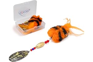 HISOO FISHING LURES Pike Musky Walleye Fishing Lure Spinnerbait with Feathered Hooks Rooster Tail Fishing Lures Spoon Lures Baits with Tackle Box