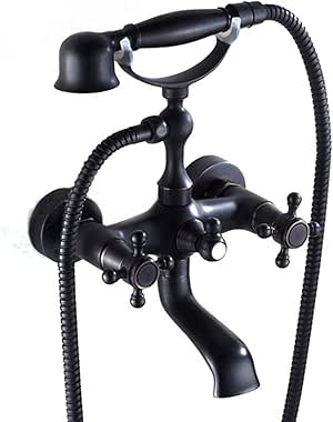 Simple bañera grifo para baño negro latón antiguo montado en la pared