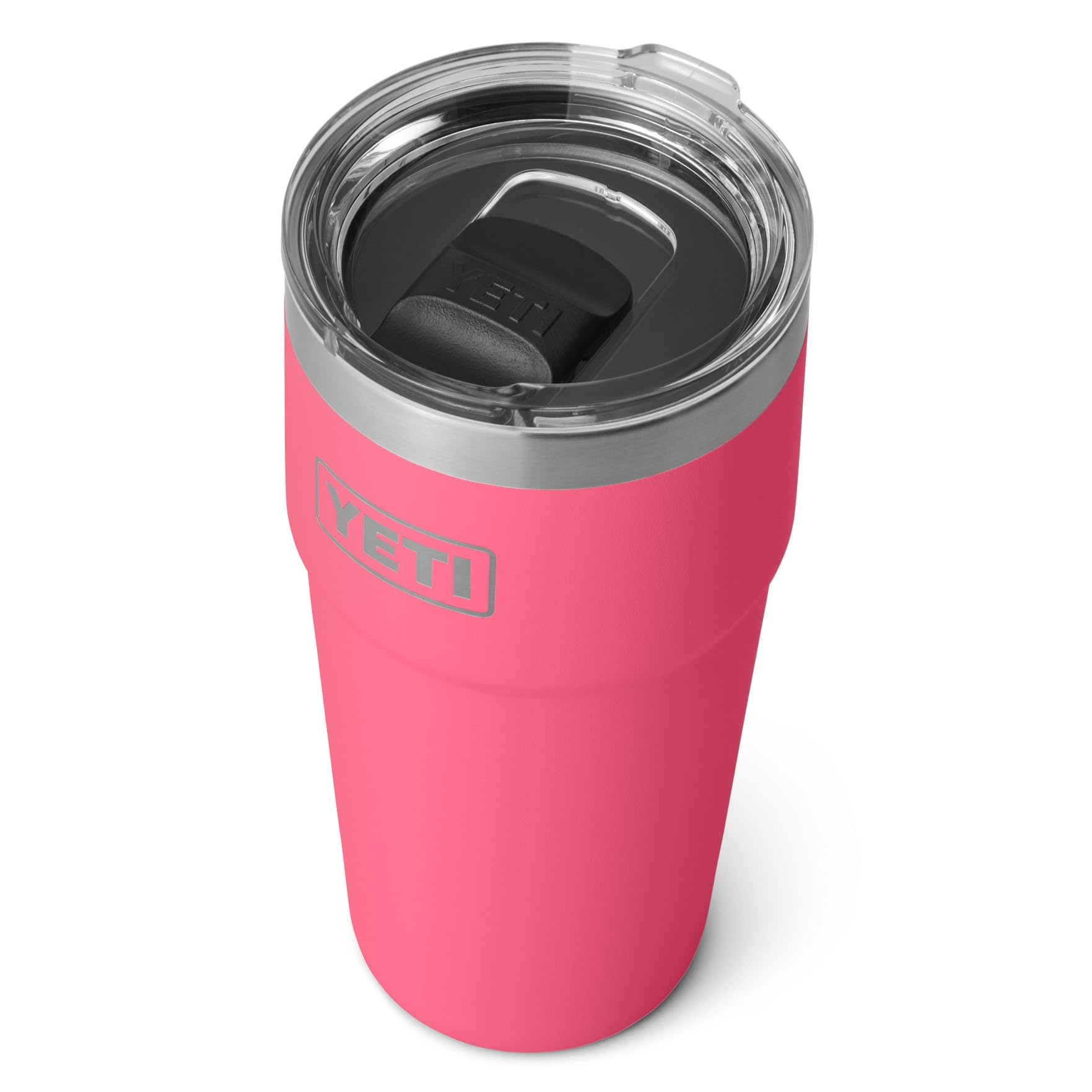 YETI Rambler 20 oz (591 ml) Stackable Cup with Removable Magslider Lid, Stainless Steel Vacuum Insulated Coffee Cup, Tropical Pink