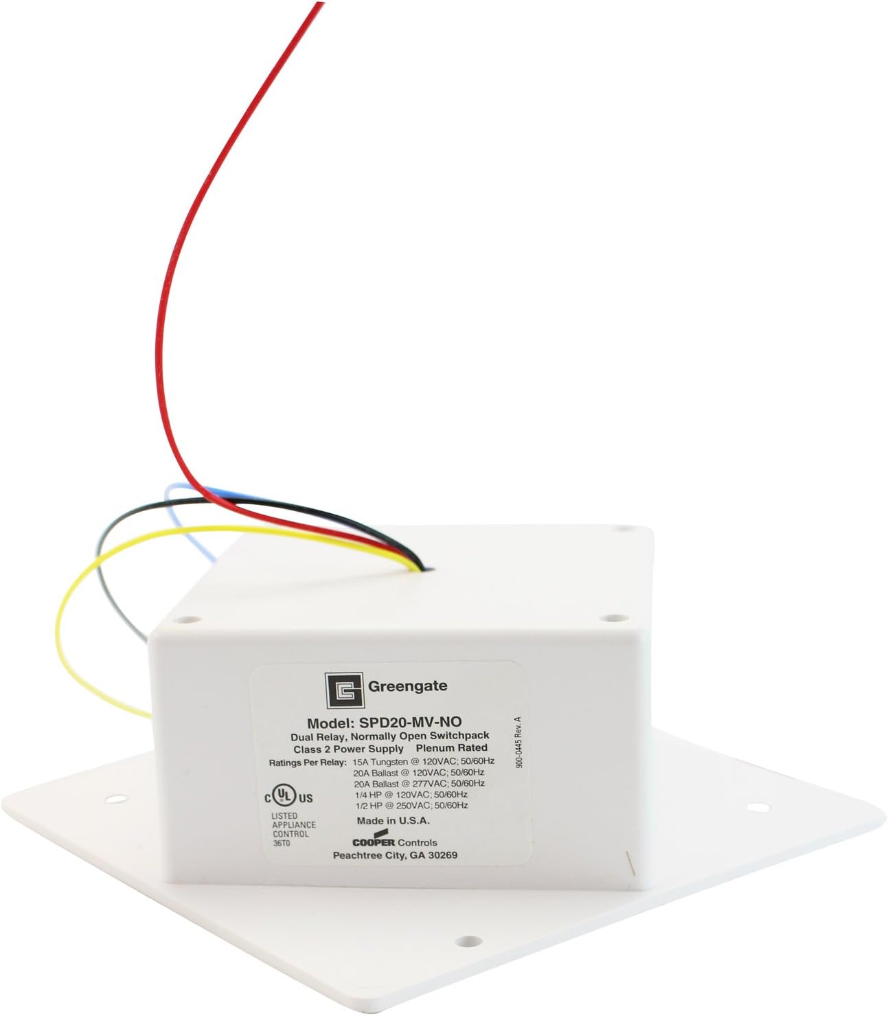Cooper Controls SPD20-MV-NO Dual Relay Switchpack, 120/277, 20A