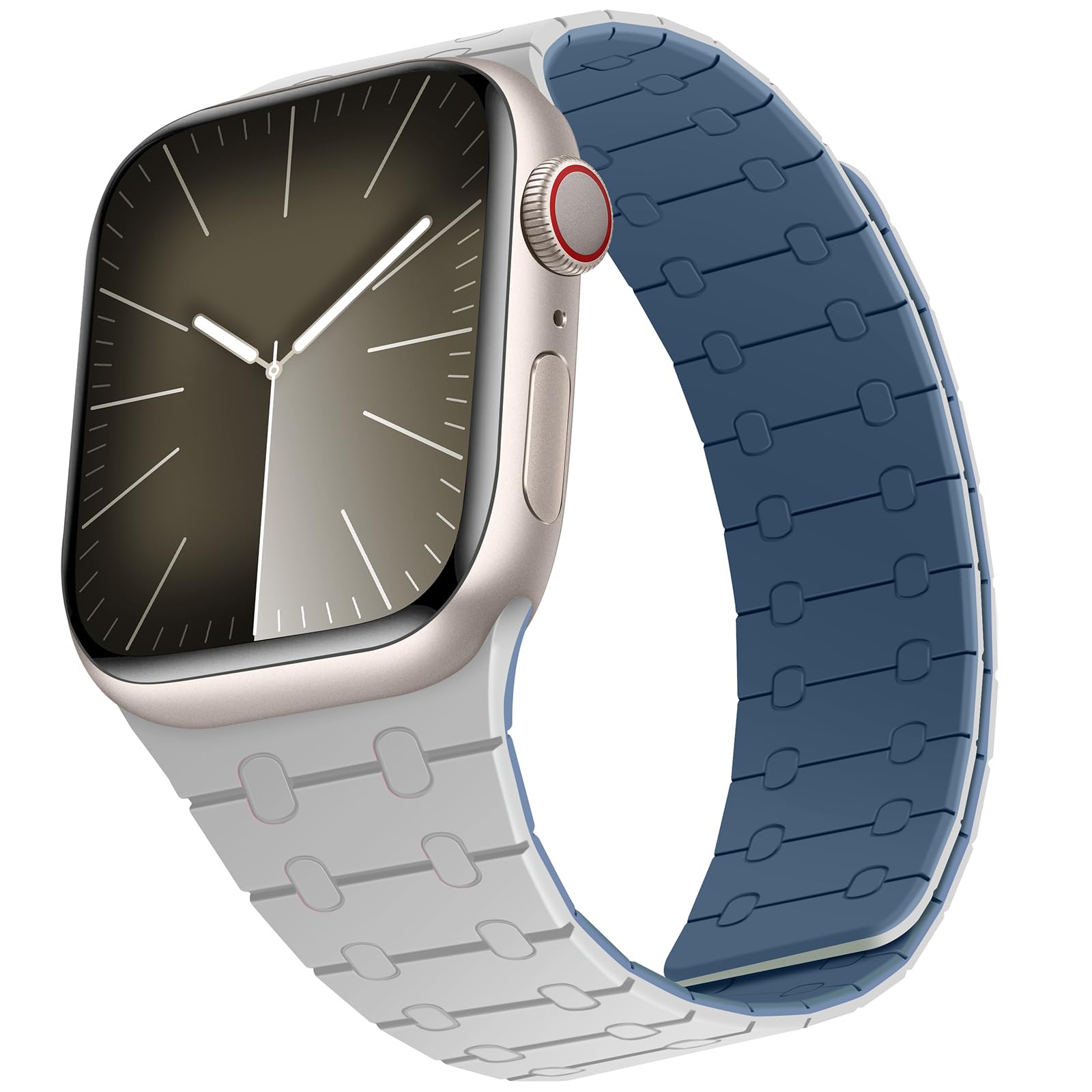 ZZDZZ Compatible with Apple Watch Straps 49mm 46mm 45mm 44mm 42mm 41mm 40mm 38mm, Silicone Magnetic Adjustable Loop Strap for iWatch Ultra3/2/1 Series 11 10 9 SE3 8-1 (41/42/40/38, Gray Blue)