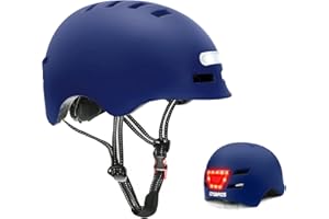 GTSBROS Bike Helmets for Adults - Front and Rear LED Lights Adjustable Bicycle Helmet for Adults Men Women Scooter Helmet for Commuting, Road Biking, Skating, Scooter