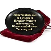 Sundrence Valentines Day Gifts for Him and Her - You are My Rock Engraved Gifts for Boyfriend, Girfriend, Husband, Wife, Men, Women - Polished Black Pebble Regalos para el 14 de febrero para Hombre