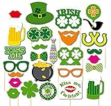 St. Patrick's Photo Booth Props, Supoice Irish Photo Props Creative Toy for Celebrate St Patty's Day Party 28Pcs