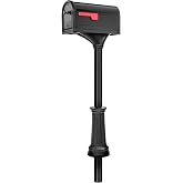 Architectural Mailboxes Roxbury Mailbox with Post, Black, Large | Includes the matching post and all hardware. Galvanized steel build and rust-resistant powder-coat finish. USPS approved.