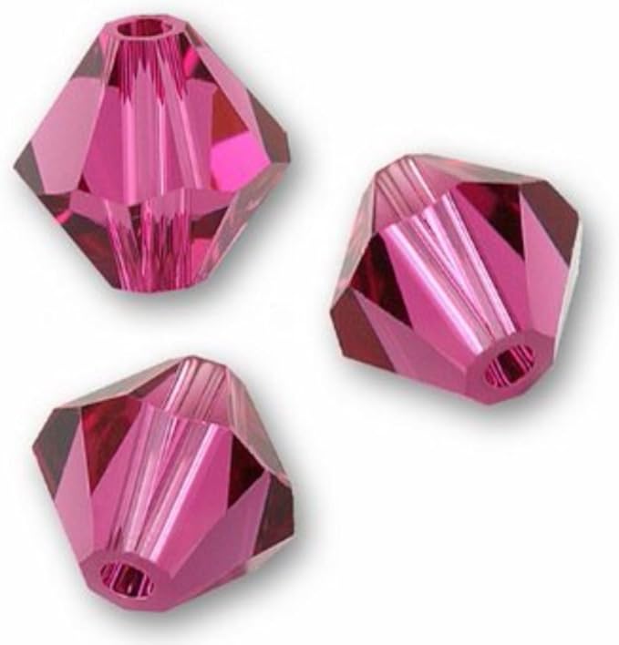 100pcs x Genuine Preciosa Bicone Crystal Beads 3mm Fuchsia