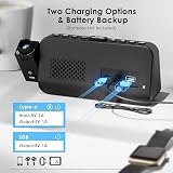 ROCAM Radio Alarm Clock Projector Ceiling Wall Digital USB C Temp Humidity view 7
