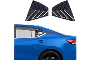 XYHGM for Nissan Sentra 2020 2021 2022 2023 Exterior Accessories Sporty Car Rear Side Window Louvers Air Vent Scoop Shades Cover Trim Blinds 2PCS(Bright Pitch Black)