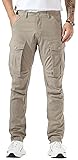 Plaid&Plain Men's Cargo Pants Slim Fit with
