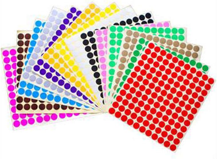 14 Sheets (1848 Pcs) Essential Oil Bottle Cap Labels Stickers Printable and Handwritten 13mm Round Blank Labels Stickers Top Label Stickers for Essential Oil Cap Assorted Color