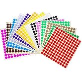 Lasenersm 14 Sheets (1848 Pcs) Essential Oil Bottle Cap Labels Stickers - Assorted Color, 13mm Round, Blank, Printable & Handwritten, Waterproof & Oilproof