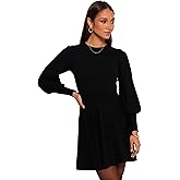 Petal & Pup Womens Gigi Long Sleeve Mini Dress - Black