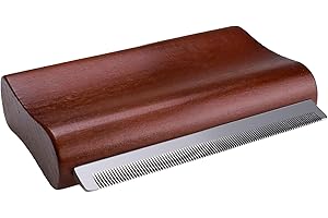 Deshedding Dog Brush, Deshedding Tool for Dogs Cats & Horses, Wooden Dog Brush for Shedding (Brown, M)