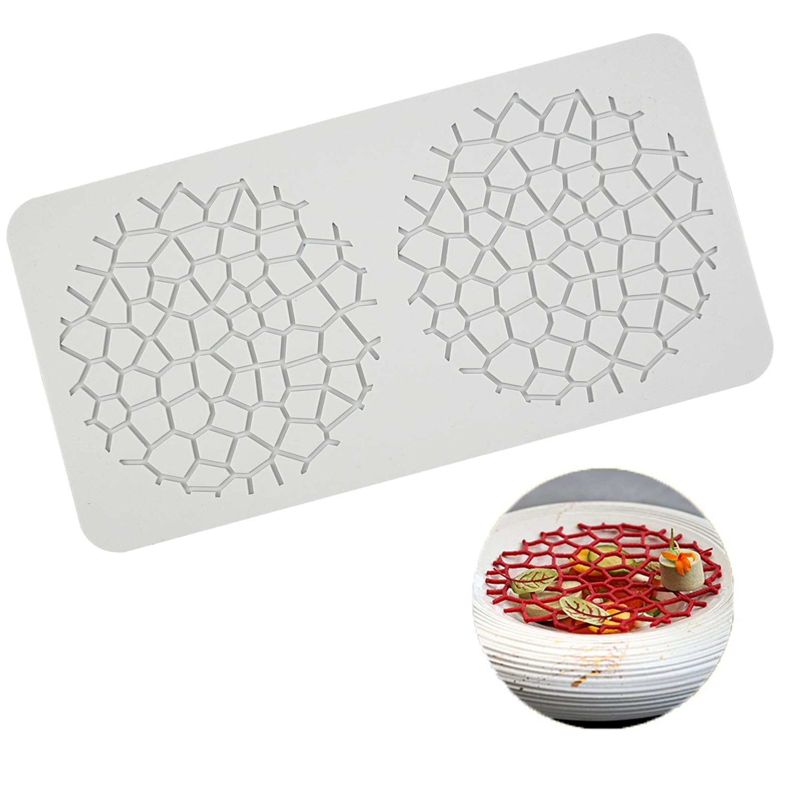 duisoad Silicone Fondant Lace Mat, Chocolate Candy Leaf Mold Flower Pattern Lace Mat for Cake Decoration