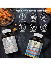 Terranics Turmeric Curcumin with Bioperine, 95% Standardized Curcuminoids 1950mg, 180...