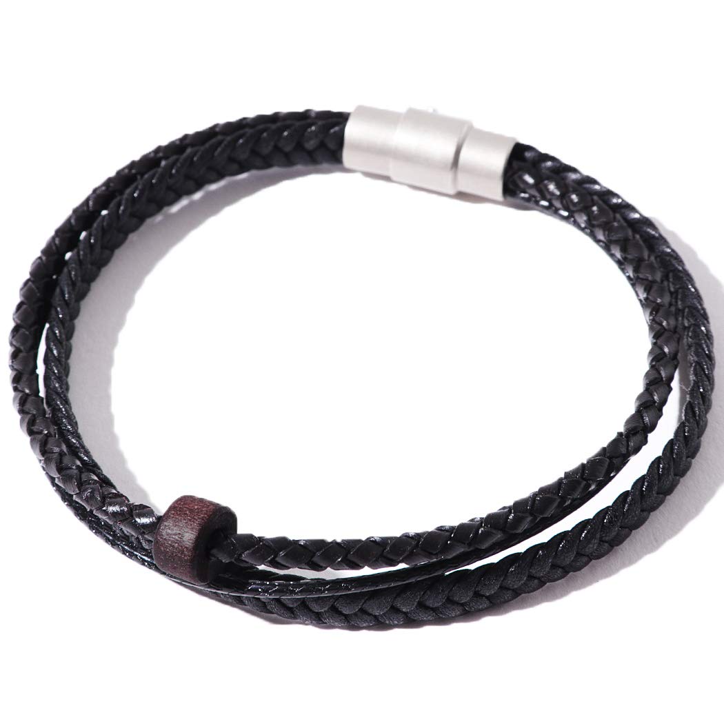 Mua Viva Ill 本革 編み込み レザー ブレスレット メンズ 革 3連 レディース ペア 人気 バングル アンティーク カップル ブラック 黒 Tren Amazon Nhật Chinh Hang 21 Fado