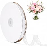 50 Yards White Lace Trim Ribbon Roll, Vintage Crochet Lace for Gift Wrapping, Sewing &amp; Craft Projects, Bridal Wedding Decor, Dress Embellishment, Floral DIY &amp; Party Decorations (Width 0.59 Inch)
