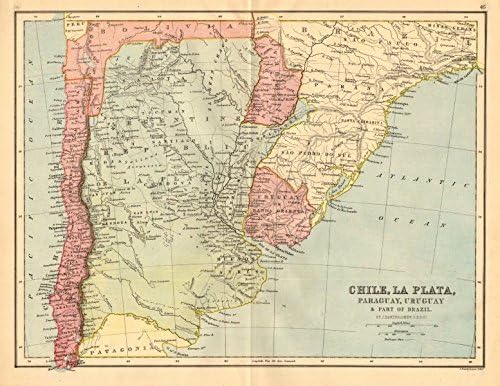Amazon Com Central America Del Sur Argentina Brasil Bolivia Littoral Banda Oriental 1876 Old Map Mapa Antiguo Vintage Mapa America Del Sur Mapa S Home Kitchen