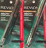 Revlon Grow Luscious Mascara 002 Black with Bonus Kajal Eyeliner in Matte Charcoal, (Pack of 2)