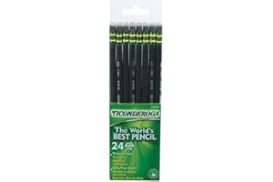 DIXON TICONDEROGA Ticonderoga No. 2 Soft Pencils, Twelve 24 Count Hang-Tab Boxes, Total 288 Pencils (Pack of 12)- (Wood-Cased, Black Writing) in Matte Black (13926)