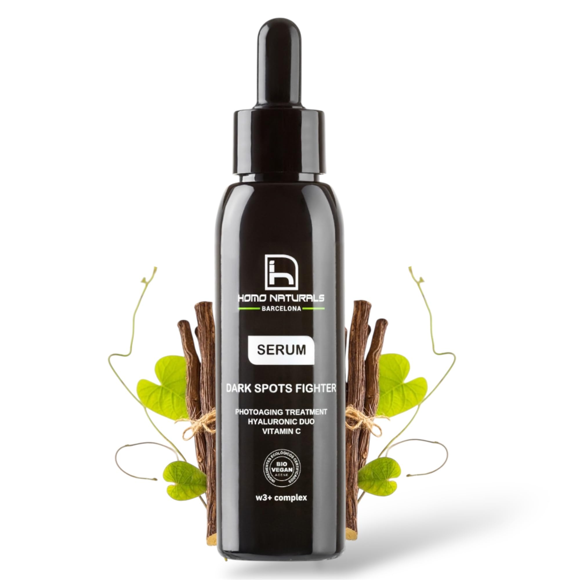 Homo Naturals Men's Facial Serum Anti-Aging and Stain Remover Face – Facial Cream Hyaluronic Acid – Men's Face Stain Cream – Anti-Aging and Stain Remover – Certified Organic – 50 ml