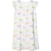 uideazone Girls Nightgowns Flutter Sleeve Pajamas Dress 3D Printed Princess Nightdress Size 5-12