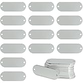 StayMax Aluminum Engraving Blanks Tags Stamping Blanks Tags with 2 Holes 25 Pack (Silver)