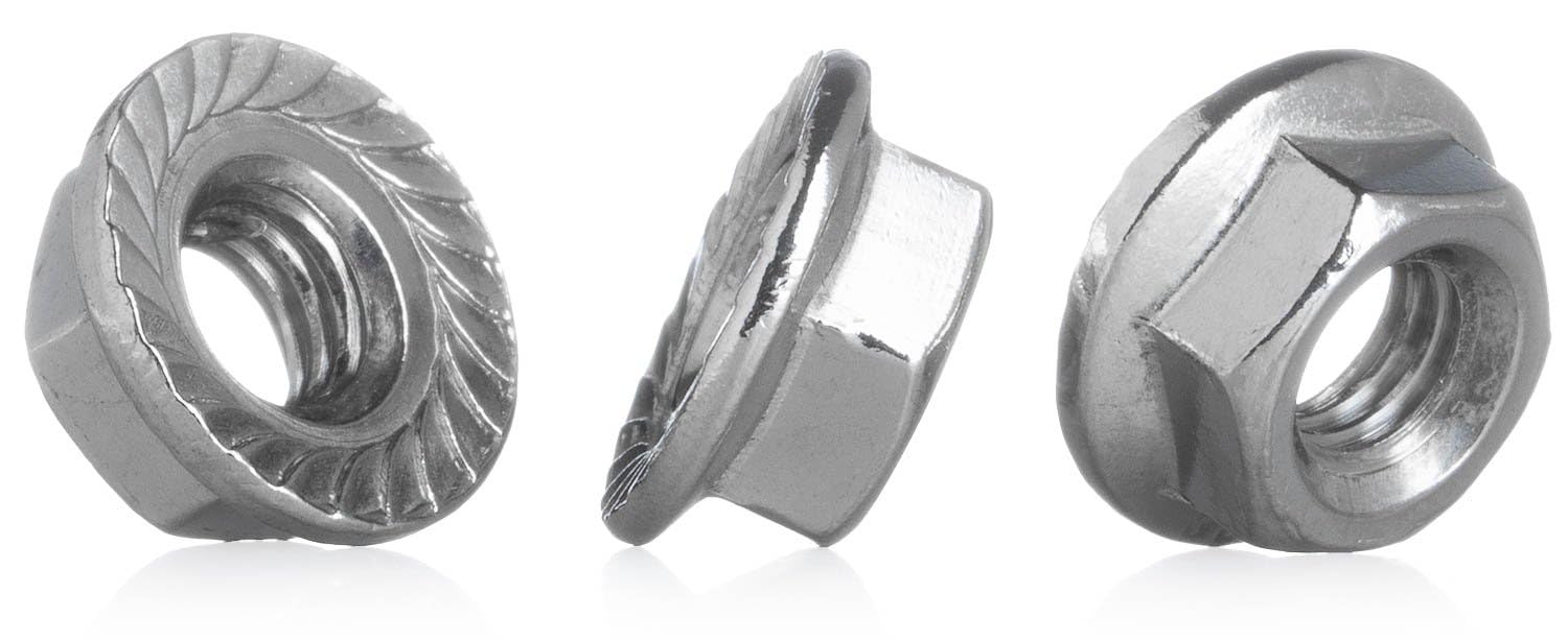 YoiYee M6 Serrated Flange Hex Nut, 304 Stainless Steel(A2-70), Pack of 24