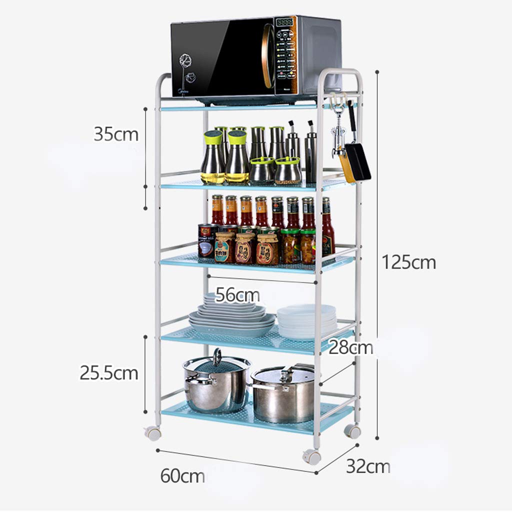 HJLS Estante ensanchado de Cinco Capas de Carrito móvil 60 * 32 ...
