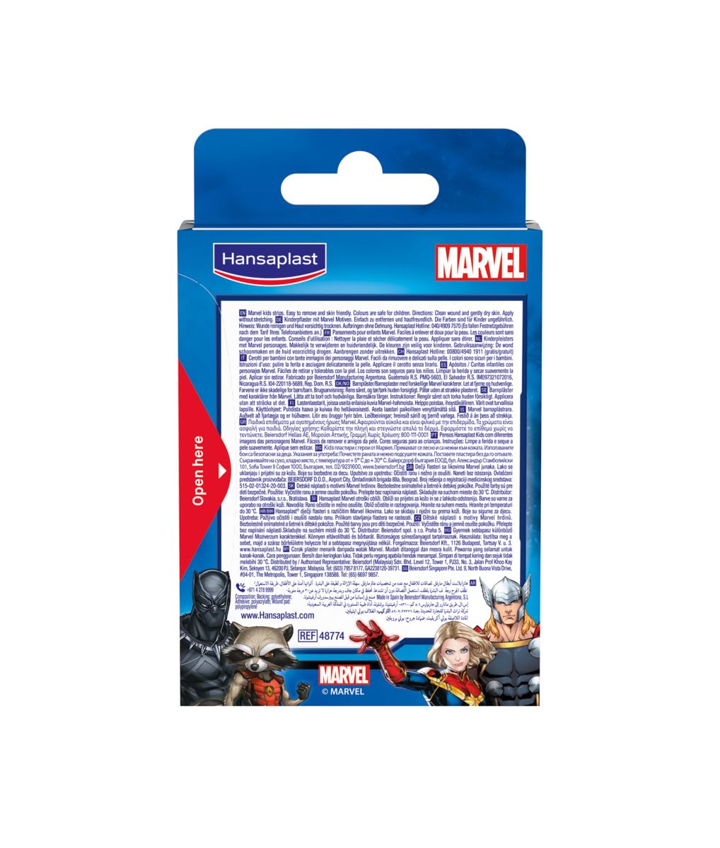 Hansaplast Marvel Kinderpflaster wasserabweisen, hautfreundlich und schmerzfrei zu entfernen, 20 St. Pflaster 6