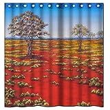 Glam Fire Red Rose And Black Leaves Best Home Fashion Custom Fabric Bathroom Shower Curtain 60(W)X72(H)