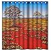 Glam Fire Red Rose And Black Leaves Best Home Fashion Custom Fabric Bathroom Shower Curtain 60(W)X72(H)