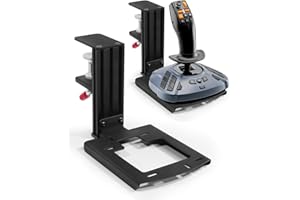 EASYGET Metal Desk Mount for Flight Sim Stick Compatible with Thrustmaster SimTask Farmstick, T-Flight Hotas One, T-Flight Hotas X, T16000M FCS, TCA Sidestick, Quick Release/ Sturdy Clamp/ Height Adjustable